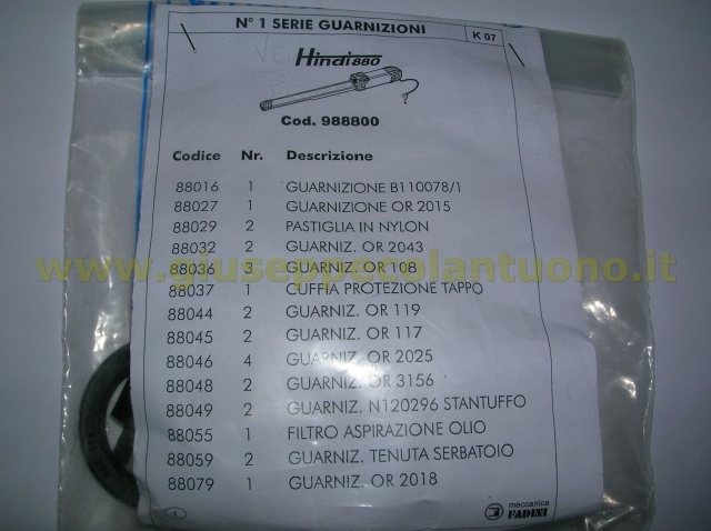 Kit Serie Guarnizioni Fadini Hindi 880